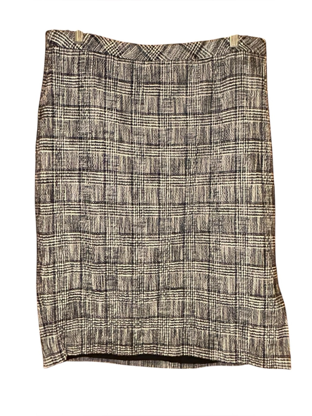 Banana Republic Pencil Skirt Black White Plaid Women’s Size‎ 14 Lined Career